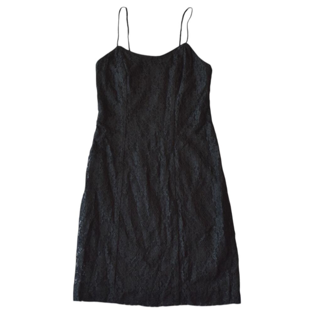 Vintage 90s All That Jazz Black Lace Slip Dress Size SM